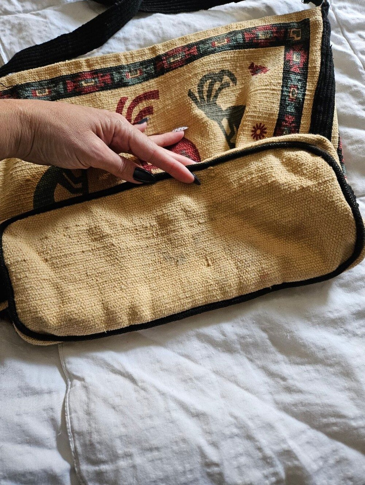 Vintage El Paso Saddle Blanket Co. Kokopelli Southwest Tote Bag & Pouch Set Boho