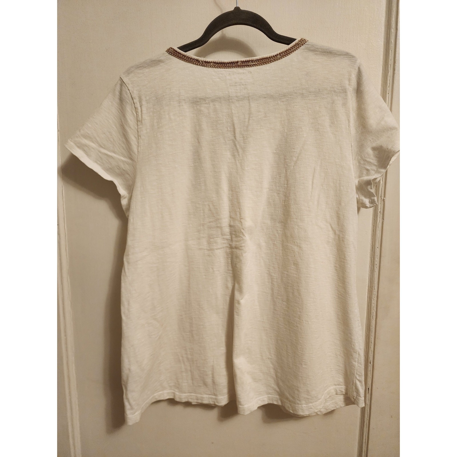 Charter Club Women’s Gold Sequin Embroidered top, XL