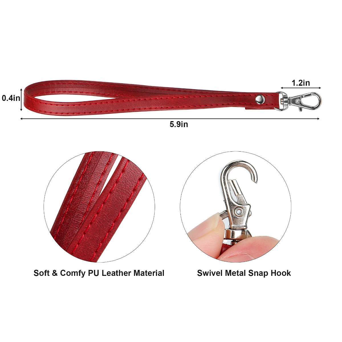 Replacement Bag Wrist Strap Hands-Free Leather Wristlet for Wallets Purse Clutch