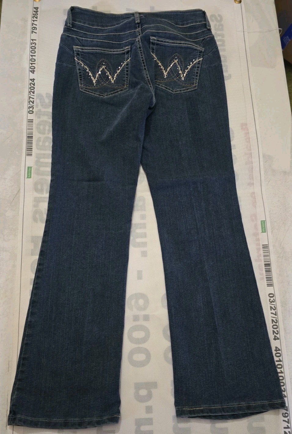 Wrangler Ultimate Riding Jeans Womens 5/6×30 Dark Wash Bootcut Denim 10MWZBR