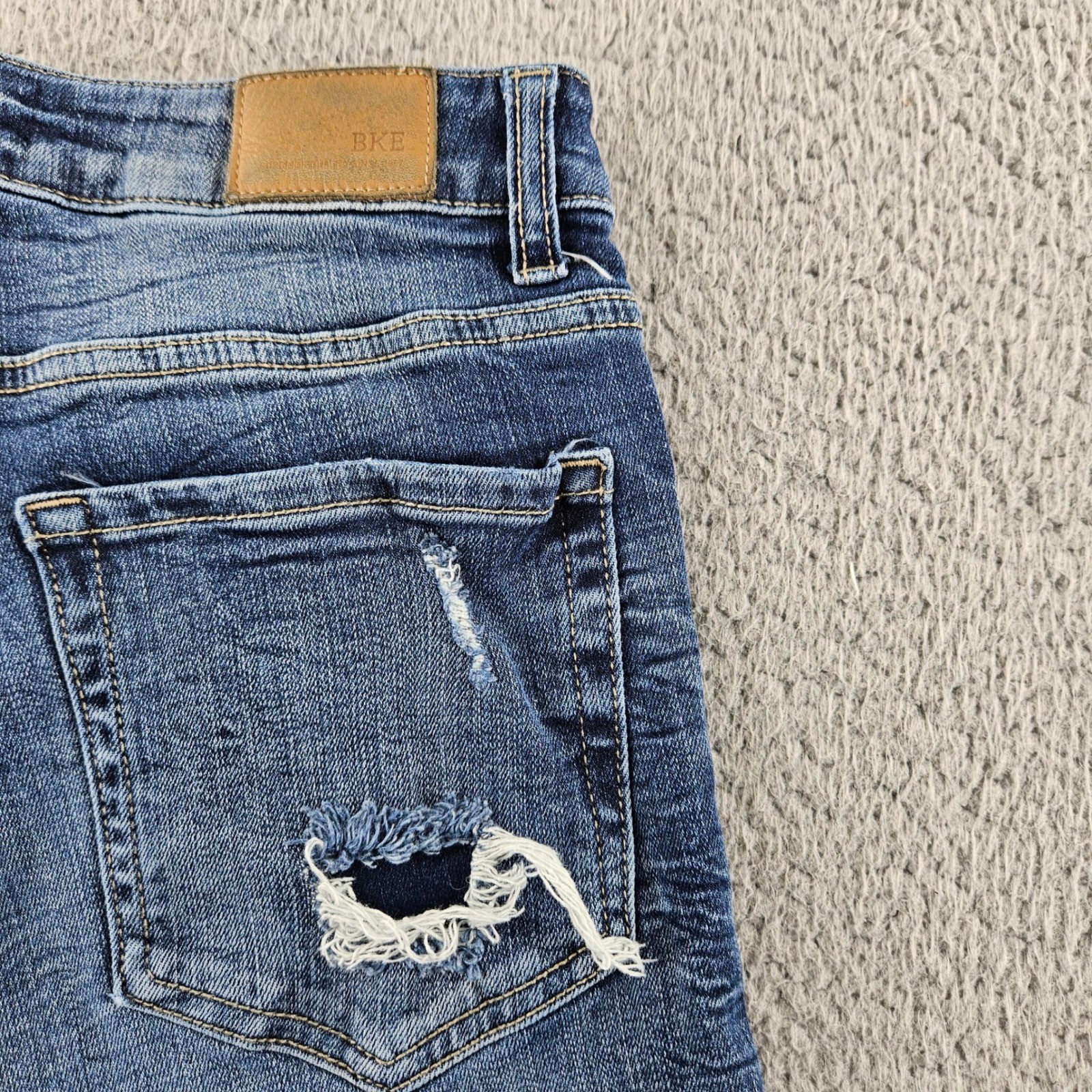 BKE Billie Jeans Womens 28 Blue Slim Fit High Rise Super Flare Distressed Jeans