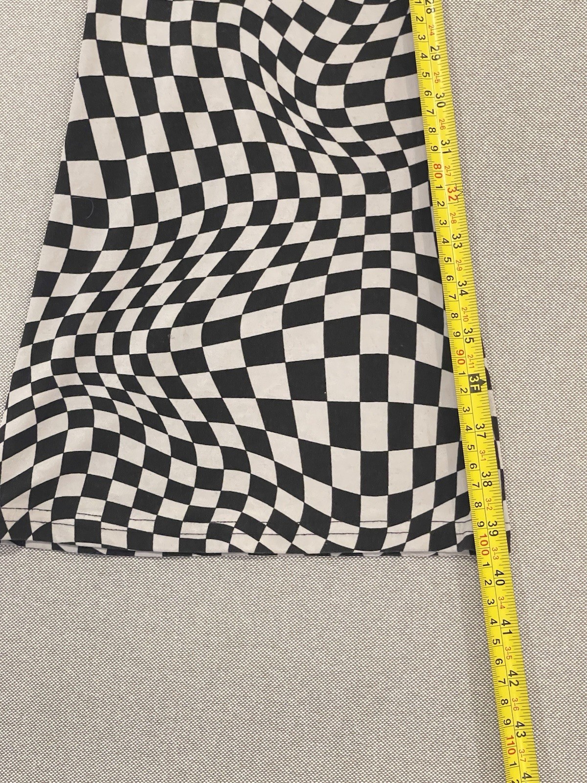 Black White Checkered Flare Pants Y2K Stretch Groovy No Boundaries Medium
