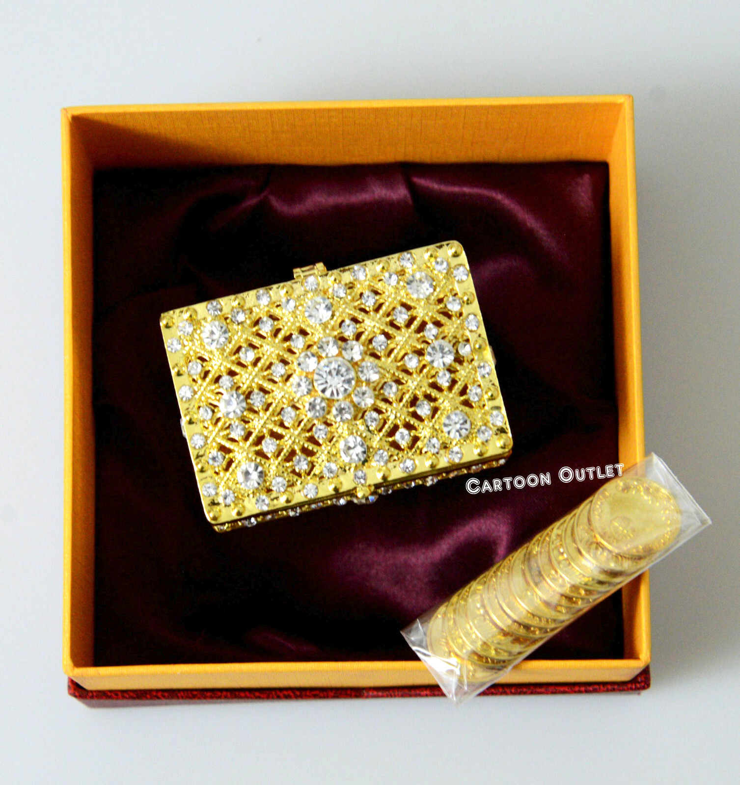 ARRAS DE BODA GOLD WEDDING CEREMONY UNITY 13 COIN SET CHEST BRIDAL Rhinestones