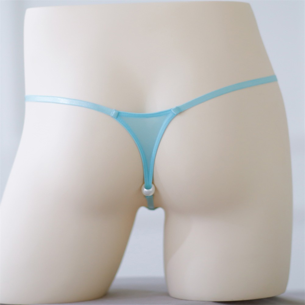 Sexy Mens T-Back G-string Thong Bikini Underwear Sheer Pouch Ice Silk Thongs