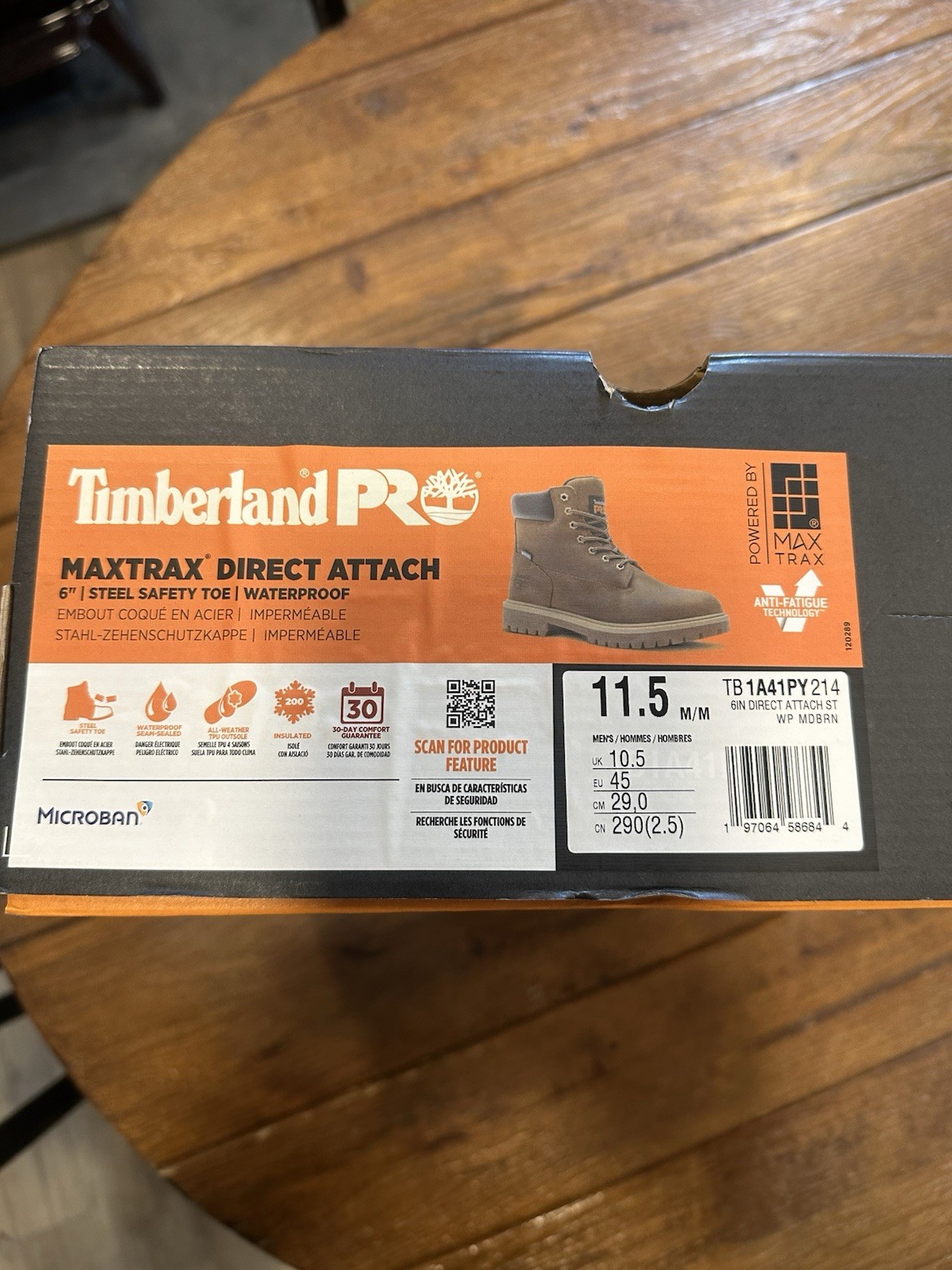 Timberland Pro Boot Men, Size 11.5M Dark Brown New