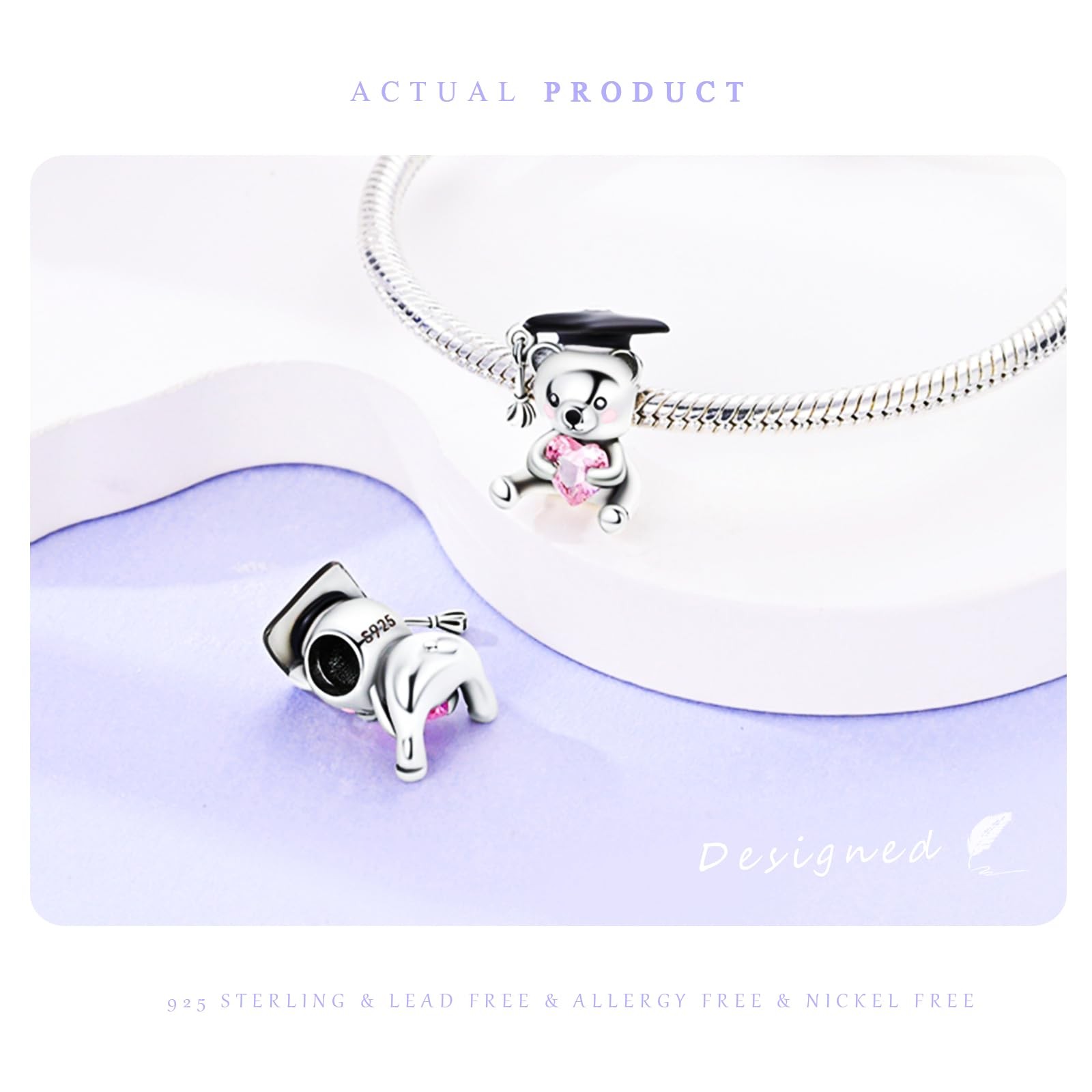 NUJIFFY 925 Sterling Silver Charms Beads for Bracelets As show,