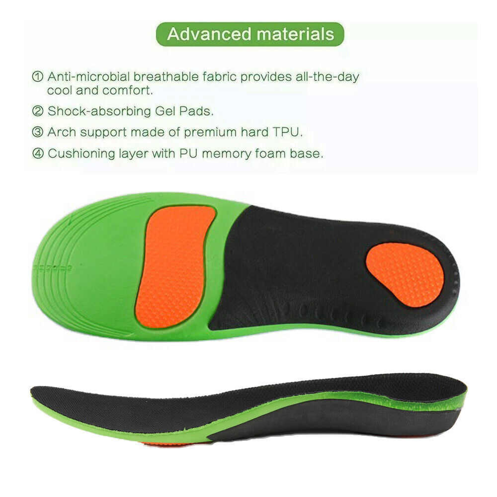 Heavy Duty High Arch Support Orthotic Insoles for Plantar Fasciitis Pain Relief