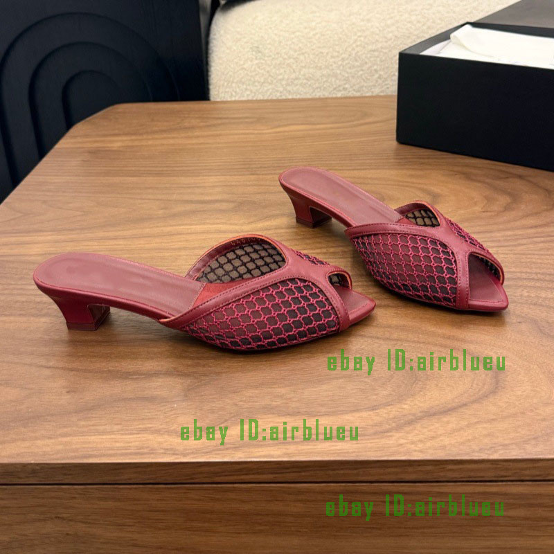 thick-heeled slippers 2026 summer hollow fishmouth high-heeled slippers 35-41
