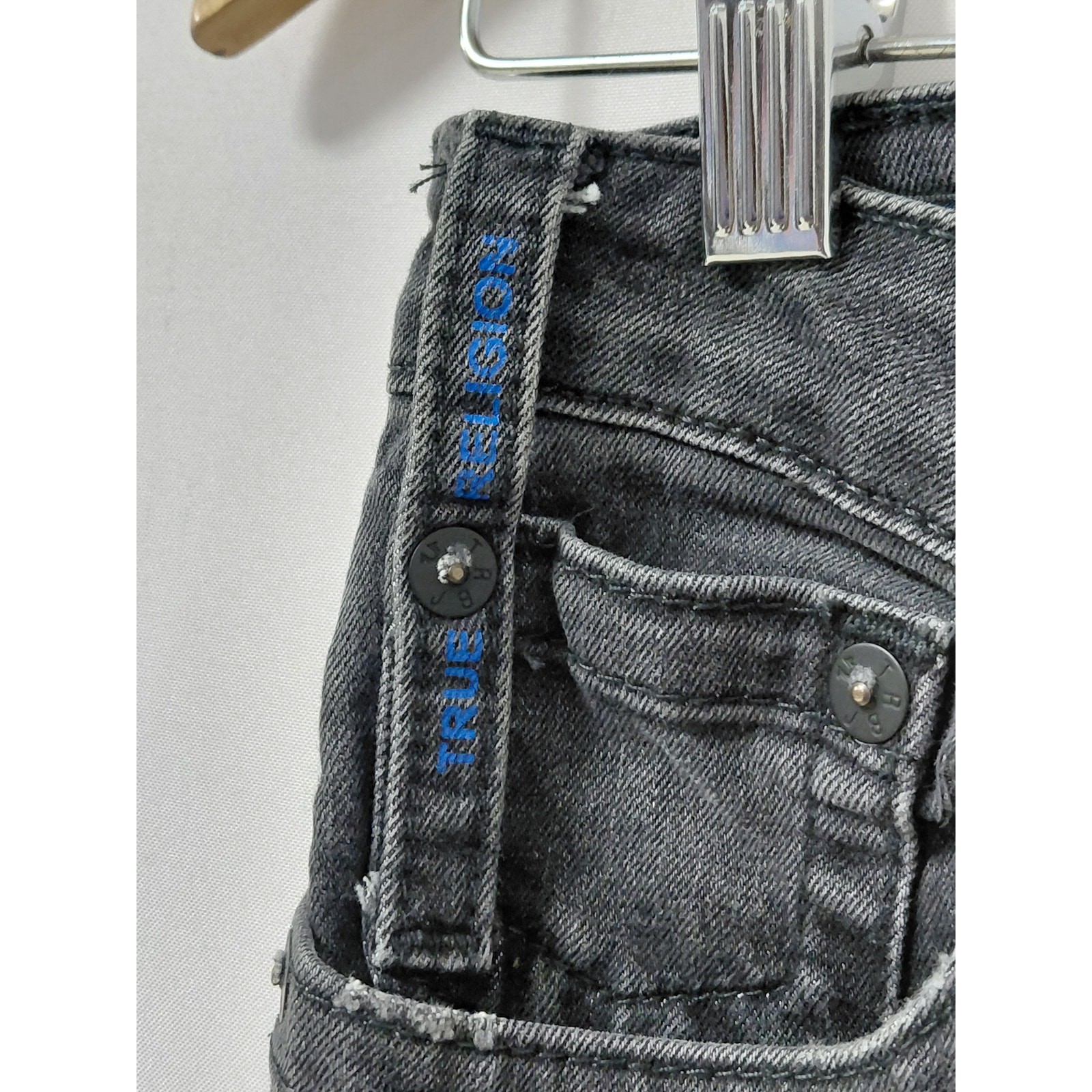 True Religion Gray Denim Jeans Mid (10-12 in) Regular Women Size 16