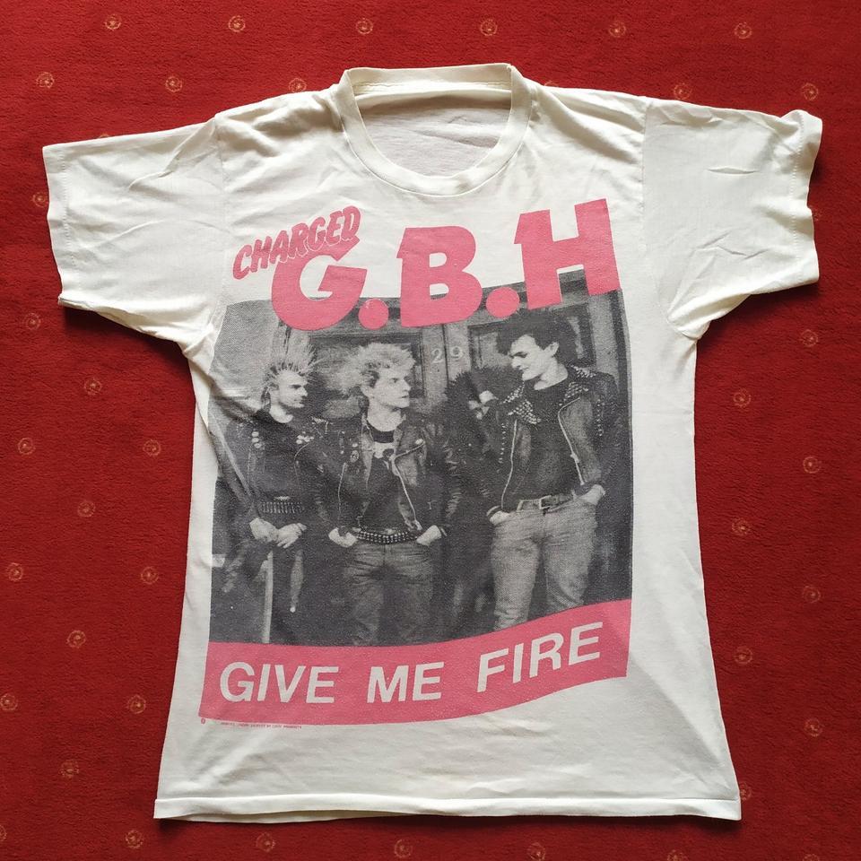 GBH Give Me Fire band Retro style White Short sleeve T shirt NH18314