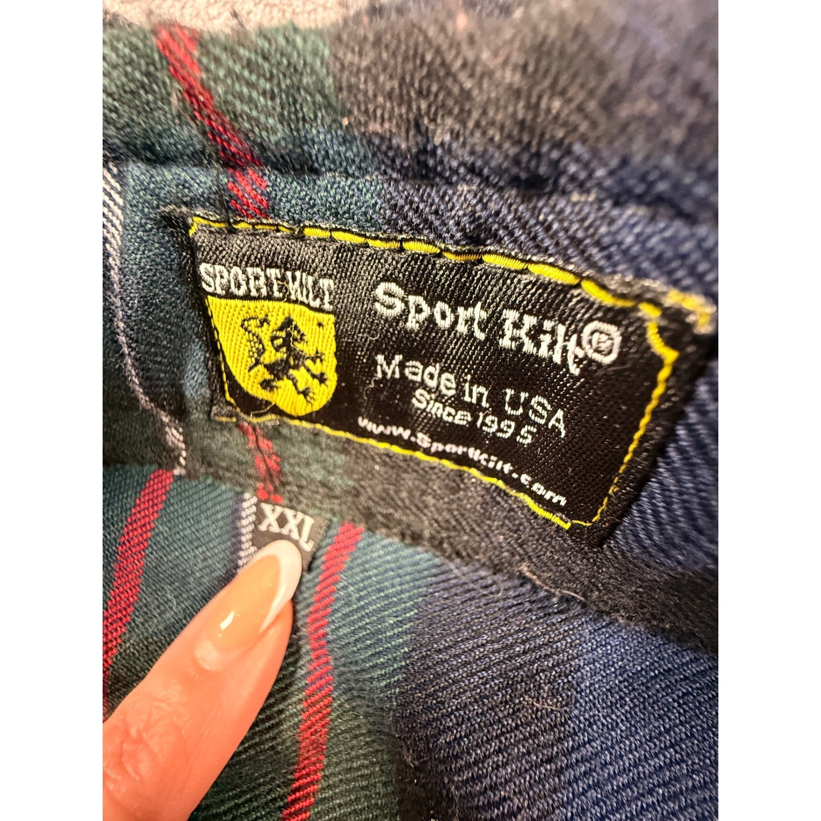 Sport Kilt Mens XXL Green Plaid Highland Games Kilt with Leather Buckles
