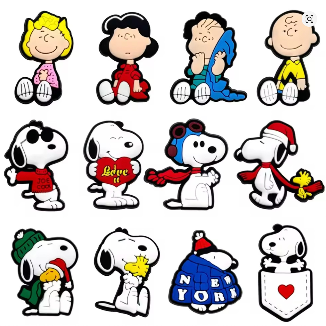 PEANUTS shoe charms 12pc – Snoopy Charlie Brown – croc decoration FREE SHIPPING