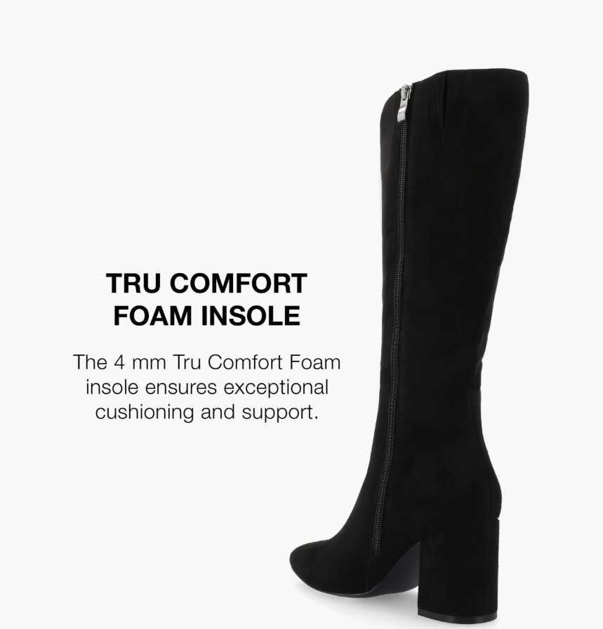 Journee Collection Ameylia Knee High Boots Black US Size 8.5W (Wide Calf)