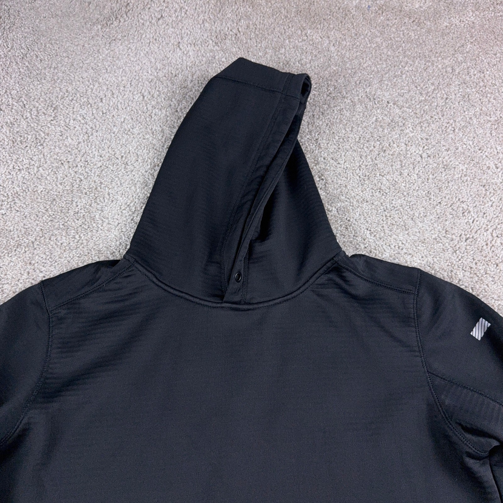 Truewerk Hoodie Mens Medium Black Micro Fleece Pullover Durable Workwear Grid