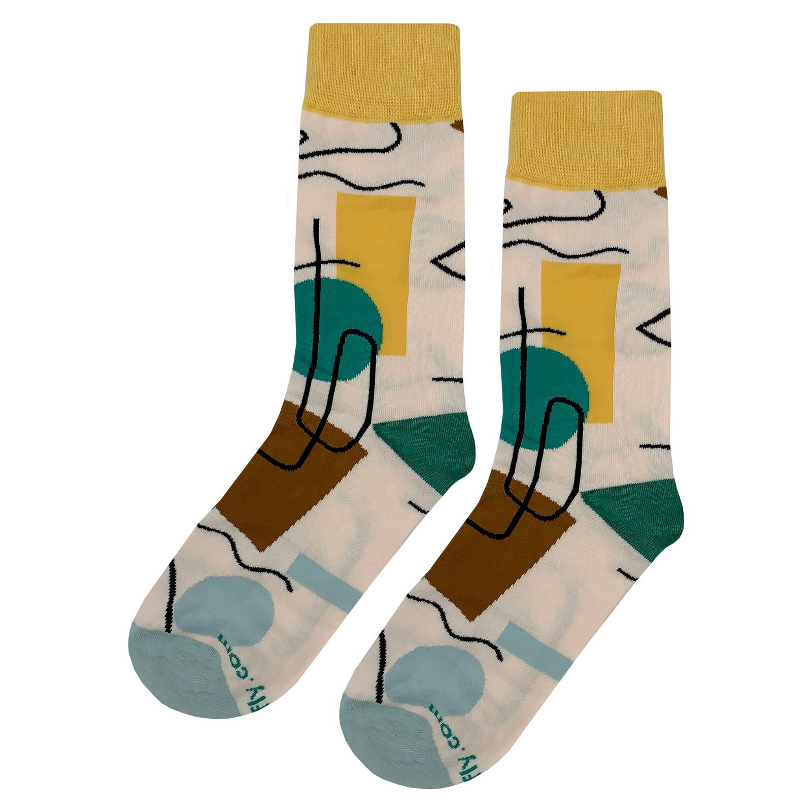 NWT Line Abstraction Dress Socks Novelty Men 8-12 Multicolor Crazy Fun Sockfly