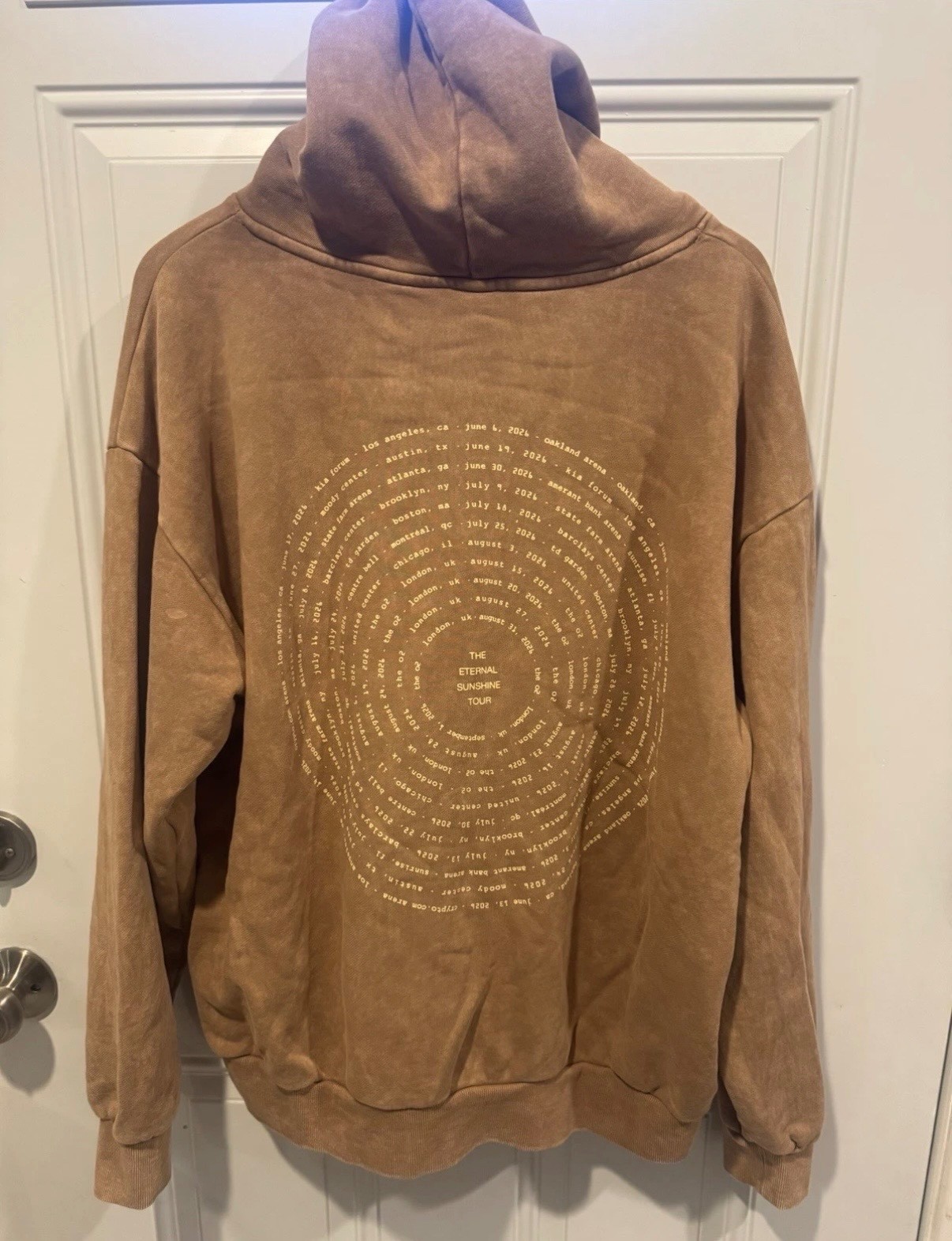 🤎 Ariana Grande – Eternal Sunshine Tour Brown Swirl Full-Zip Hoodie with Pocket