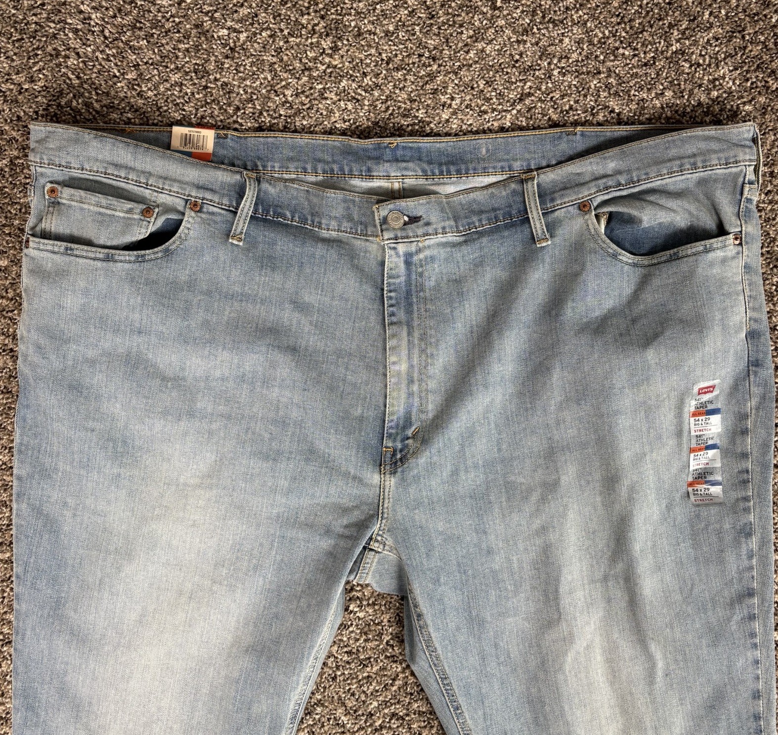 Levi’s 541 Athletic Taper All Seasons Tech Blue Jeans Men’s 54×29 Big & Tall New