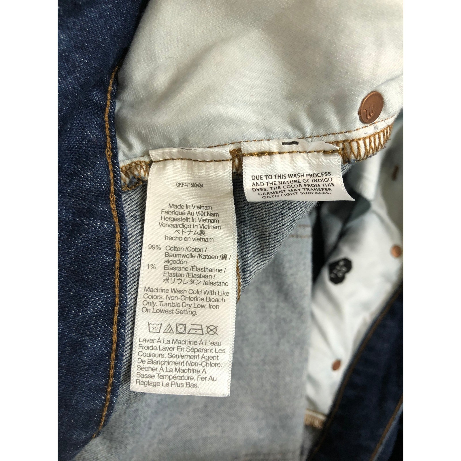 Madewell Jeans Women 24W (48×28) Blue The Perfect Vintage Wide Leg High Rise
