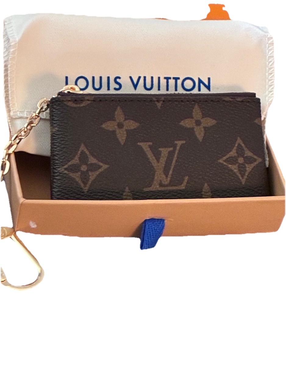 Louis Vuitton Monogram Key Pouch Pochette Cles Coin Purse W/Box & Bag