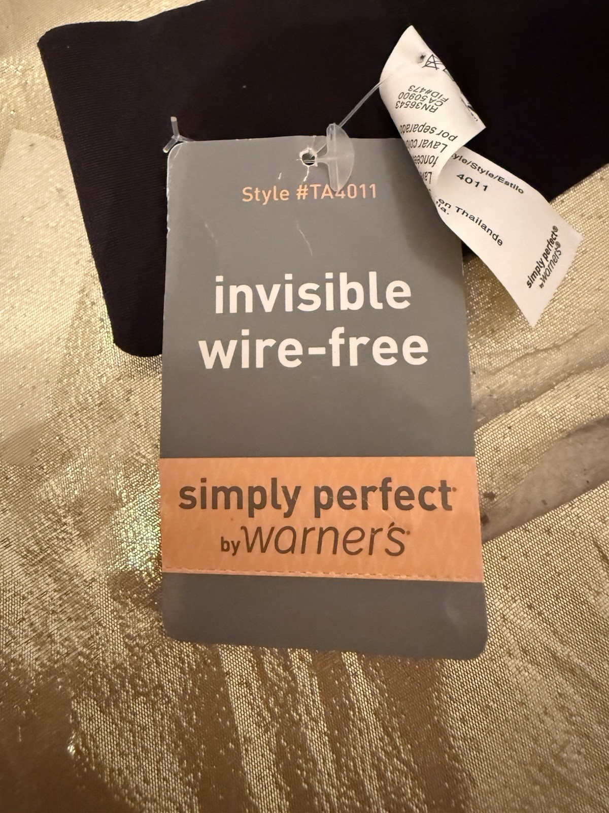 NWT Warners “Invisible” Wire Free Lightly Lined Bra TA4011 Black Size 40C