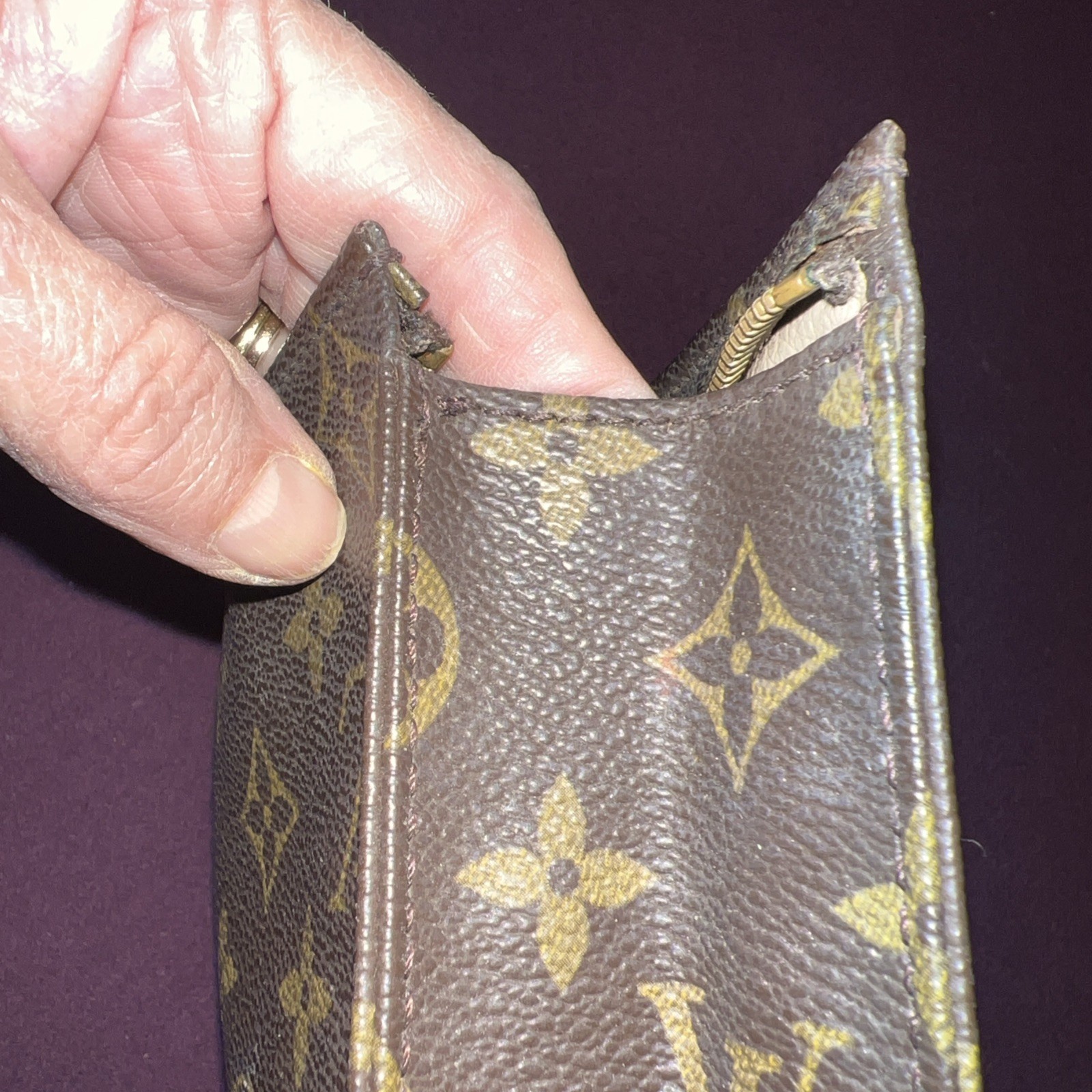 Louis Vuitton Vintage Monogram cosmetic pouch 7.5”