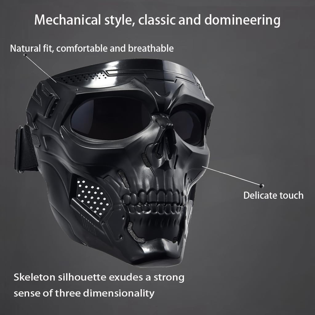Motorcycle Mask Full Face,Masks Skull Skeleton with Goggles Impact Resistant …