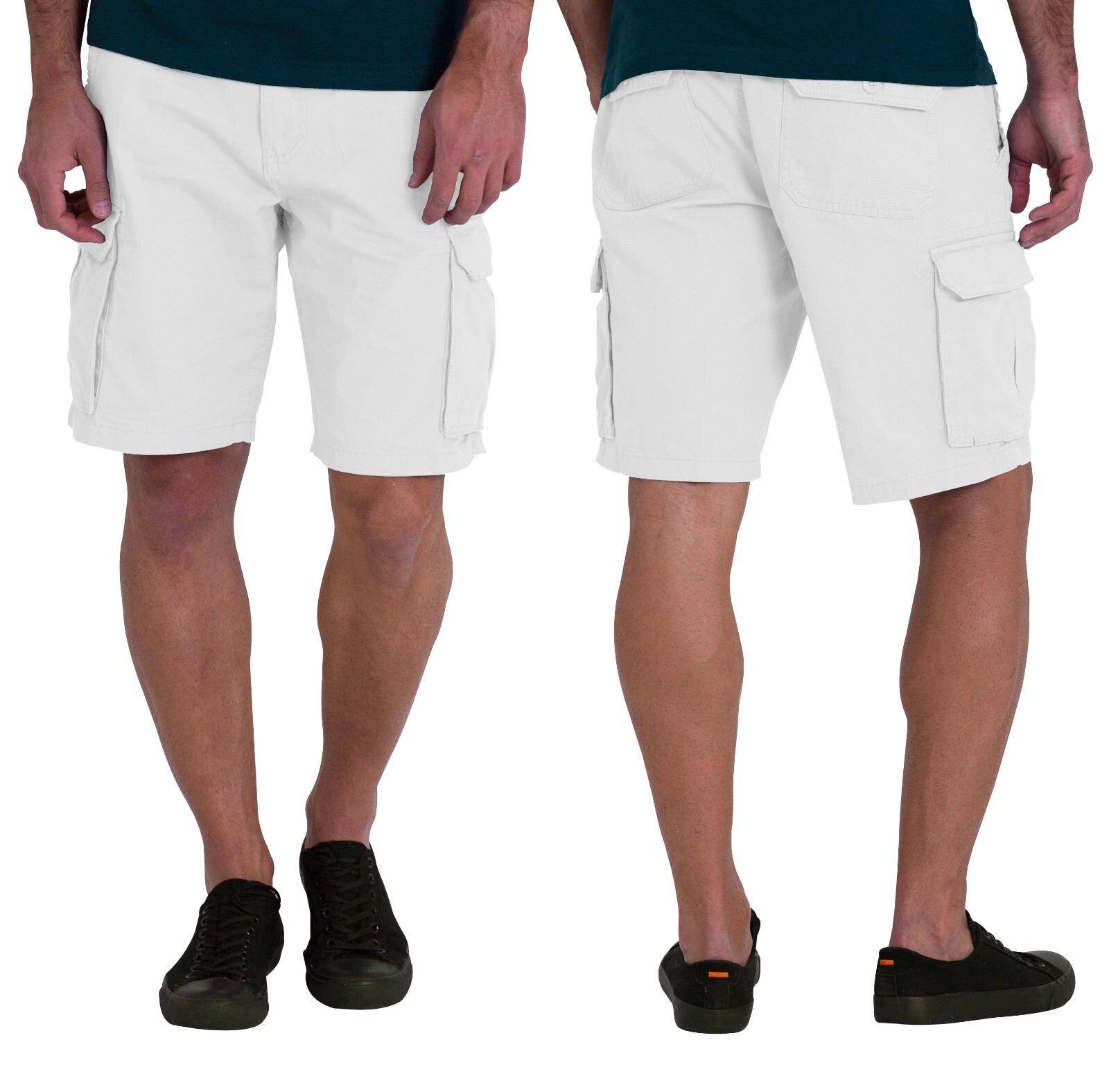 Mens Cotton Cargo Shorts Relaxed Fit Outdoor Hike Sports, Multi-Pocket Half Pant