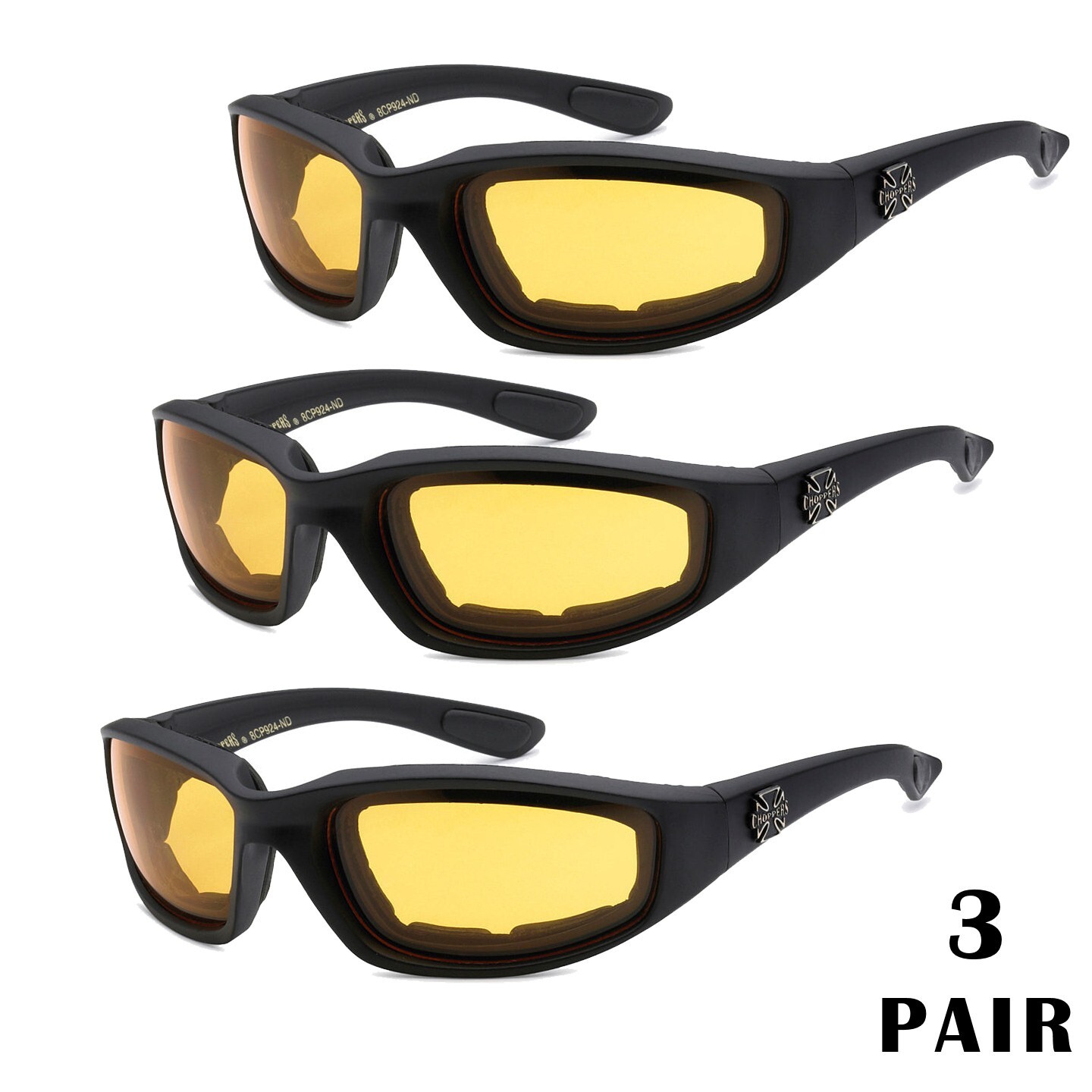 1/3 Pair Motorcycle Sports Biker Riding Glasses Padded Wind Resistant Sunglasses