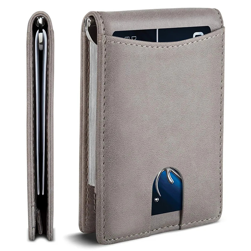 Geestock Slim Microfiber Leather RFID Blocking Credit Card Wallet with Money Cli