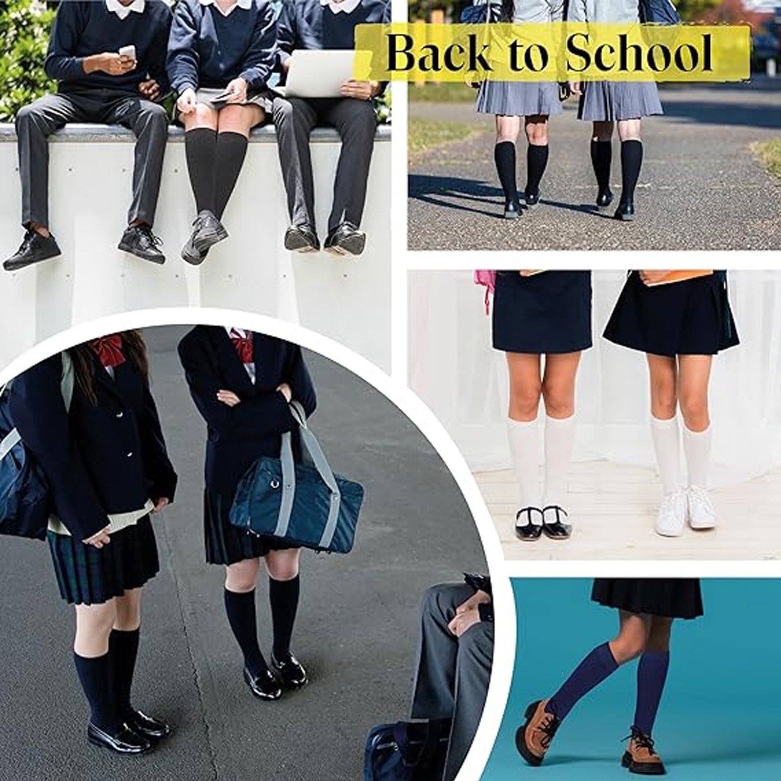 (5 Pairs) Compression 15-20mmHg Graduated Support Socks Calf Mens Womens S-XXL