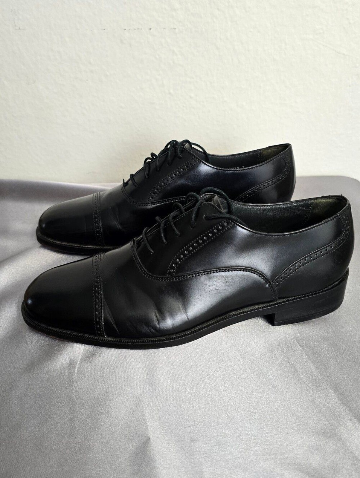 Bostonian Black Cap-Toe Leather Oxford Dress Shoes