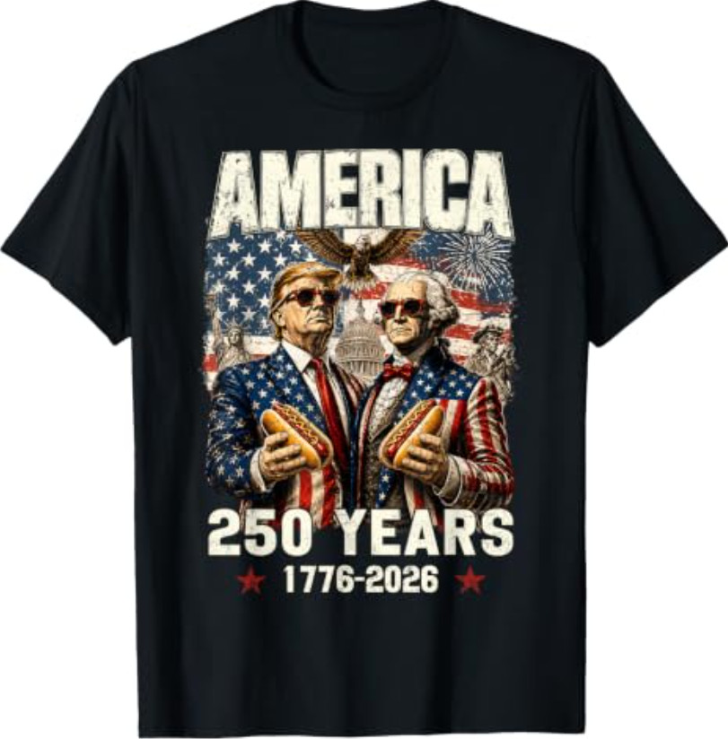 250 Years America Anniversary 250th Vintage Trump Washington T-Shirt