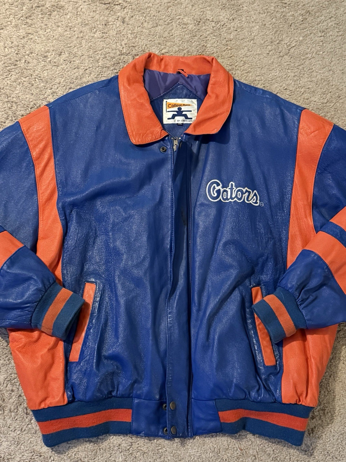 Vintage 90s College Phase University of Florida Gators Leather Jacket Size 3XL