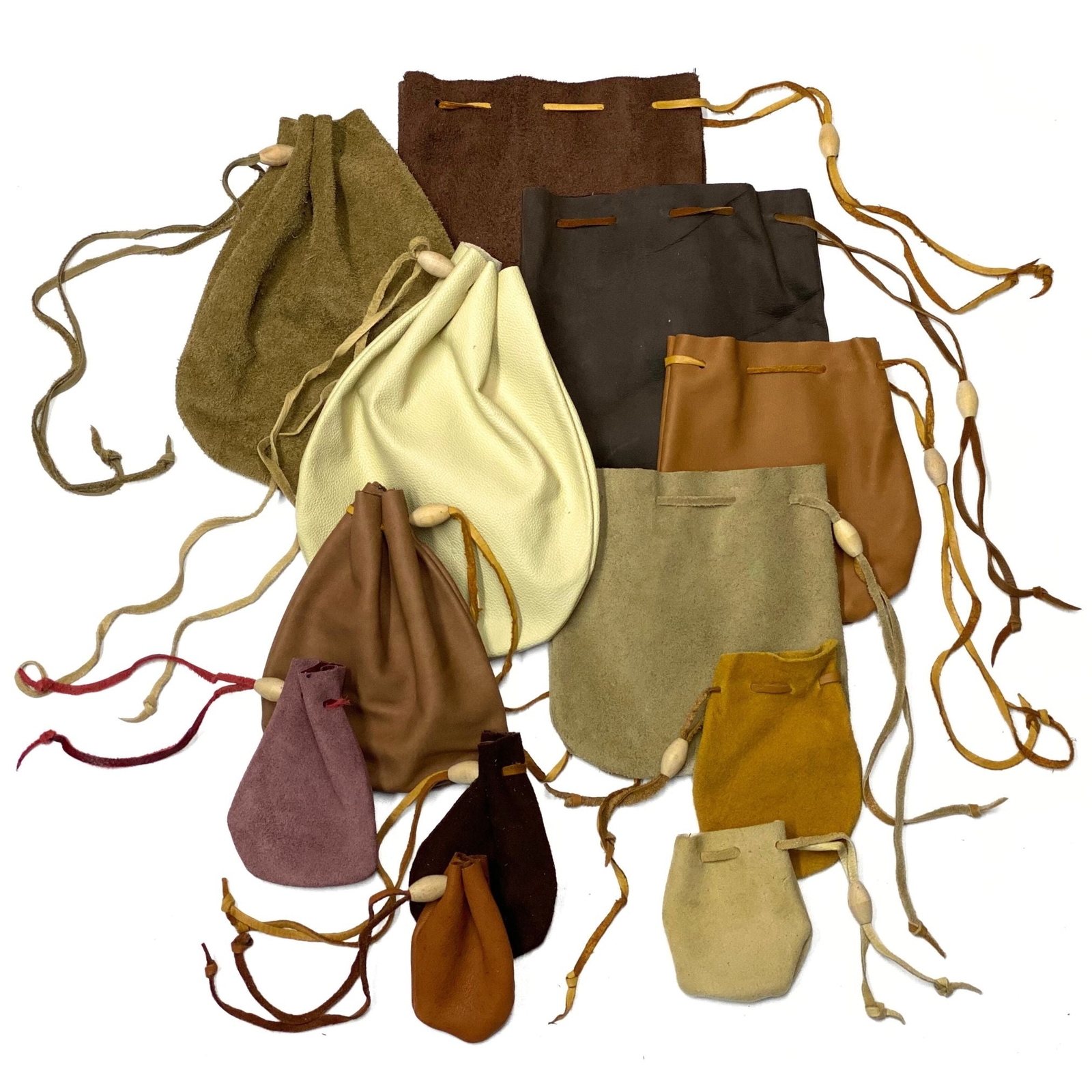 Leather Drawstring Pouch – Suede or Grain Keepsake Holder Bag