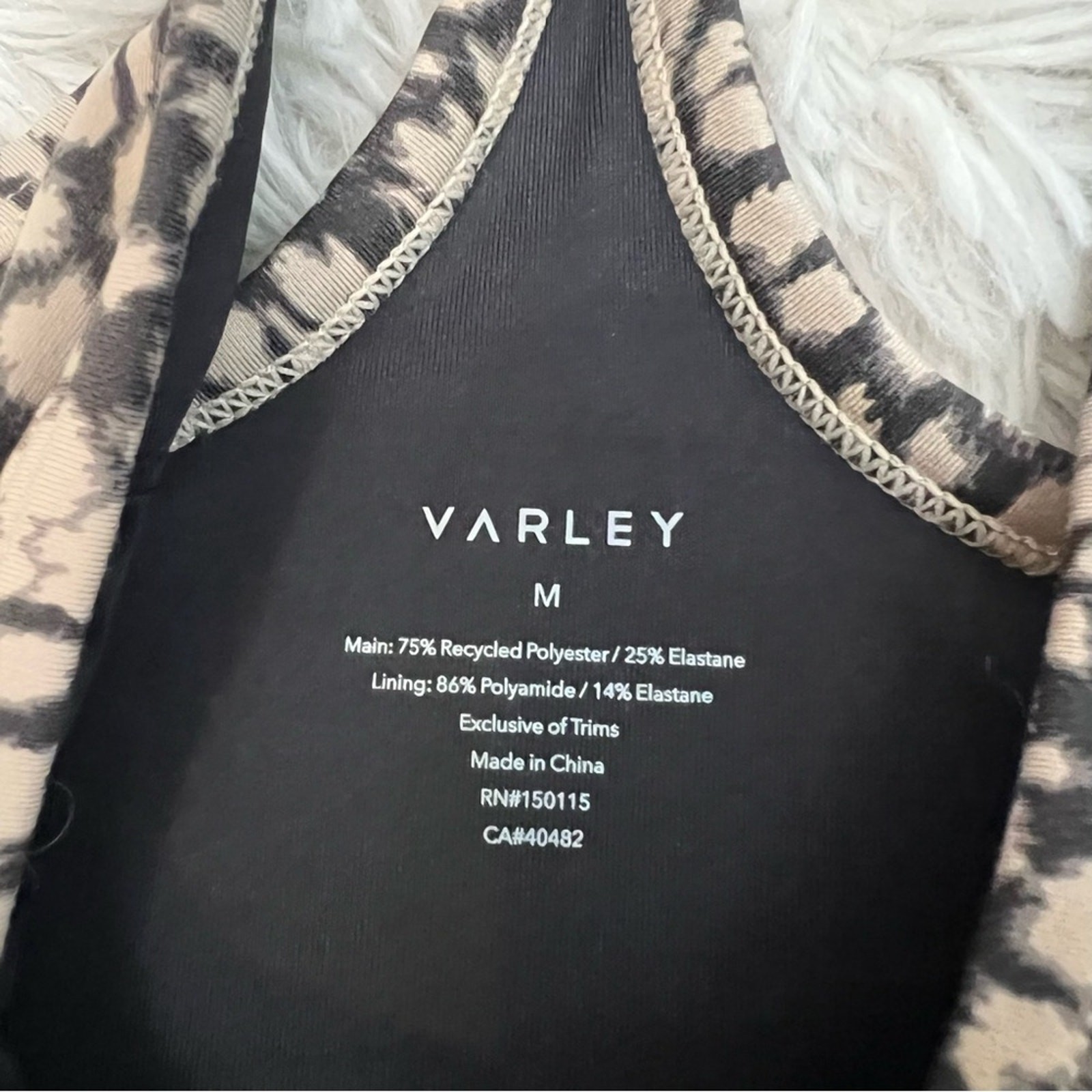 Varley Animal Print Sports Bra Medium