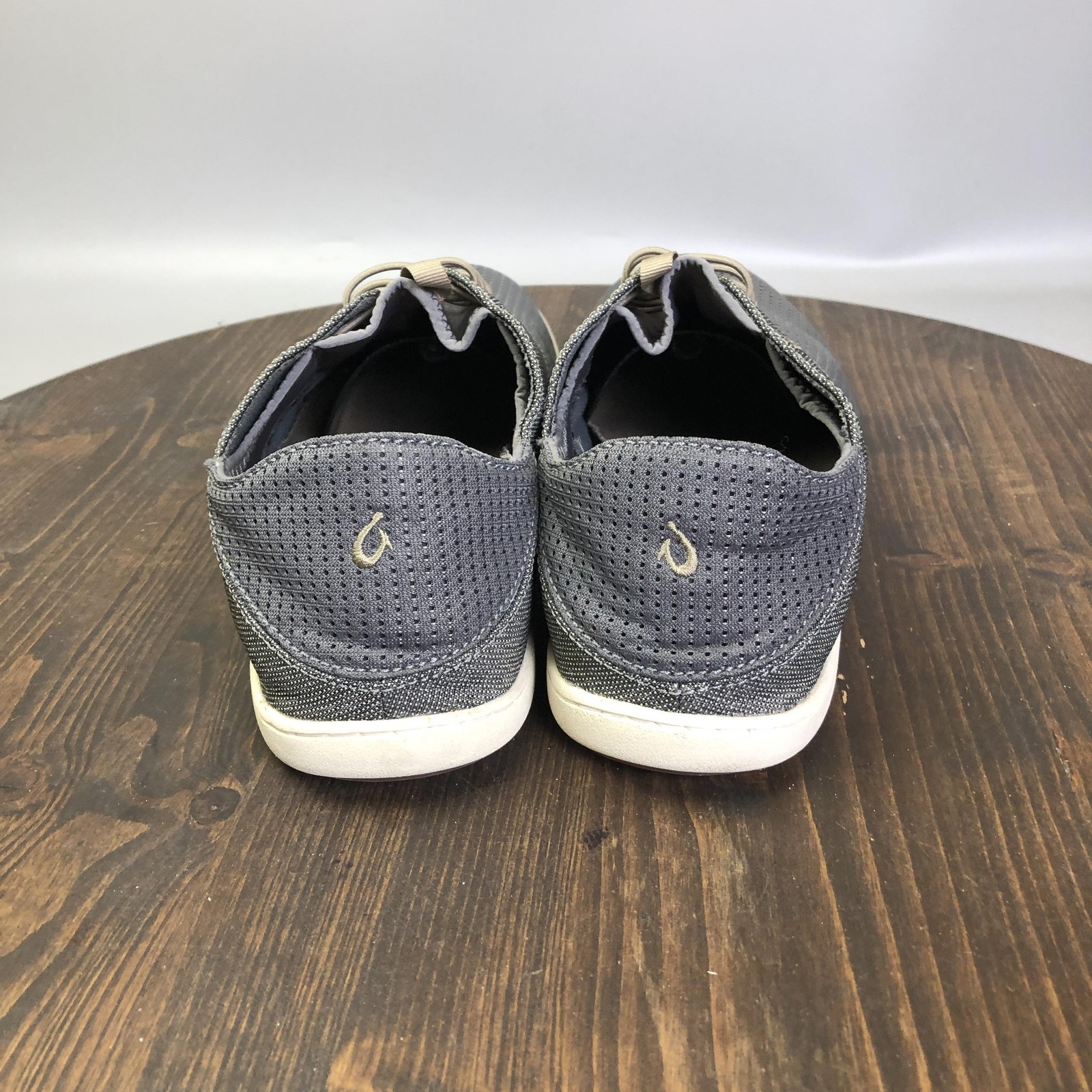 OluKai Nohea Moku Shoes Mens Size 12 Gray Mesh Lace Up Casual Boat Shoes Comfort