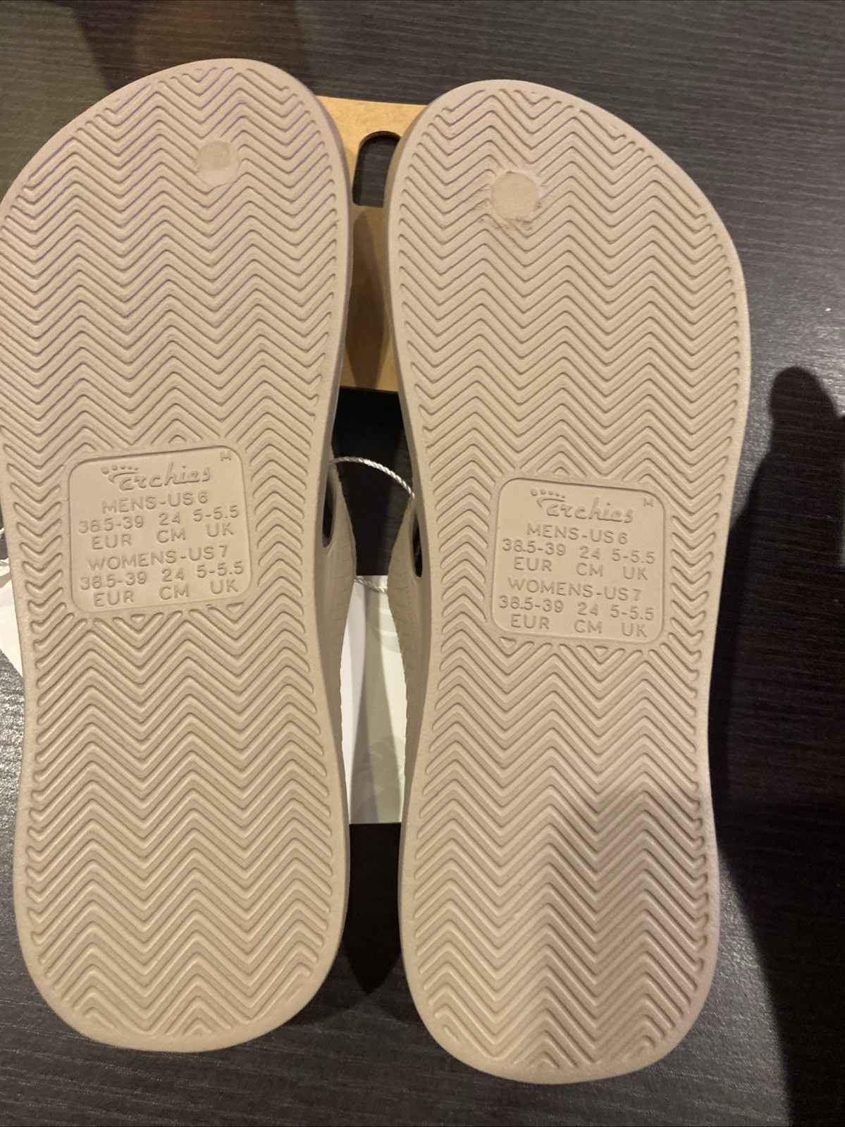 Size 7 Women’s Archies, Arch Support Flip Flop ARCHFLIP-TAUPE Taupe SYNTHETIC