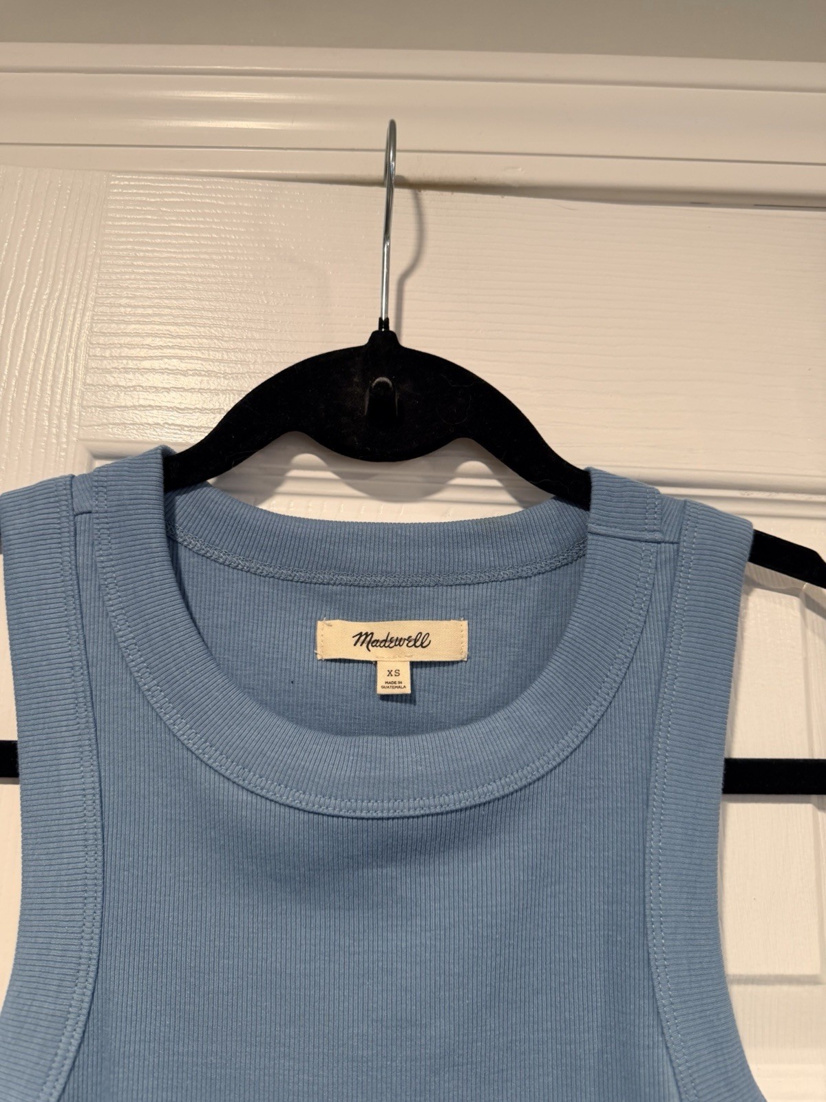 NWOT Madewell Size XS Blue Ribbed Supima Cotton Racerback Tank Top