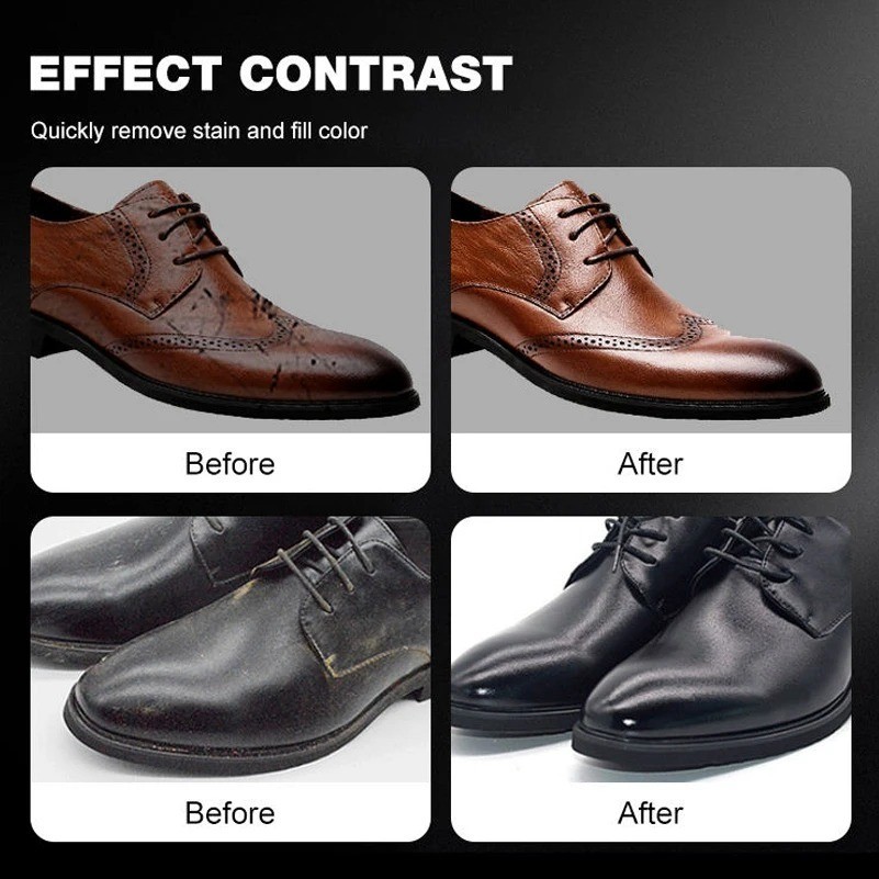Leather Shoe Polish Liquid Neutral Brown Black Shoe Care Cleaning Shine Restorer