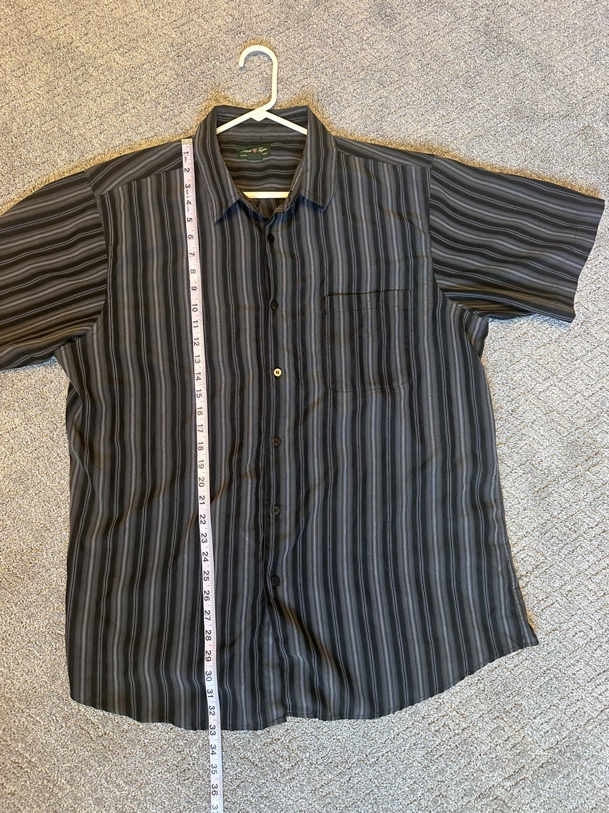 David Taylor Luxury Microfiber Shirt Mens XL Black & Blue Plaid