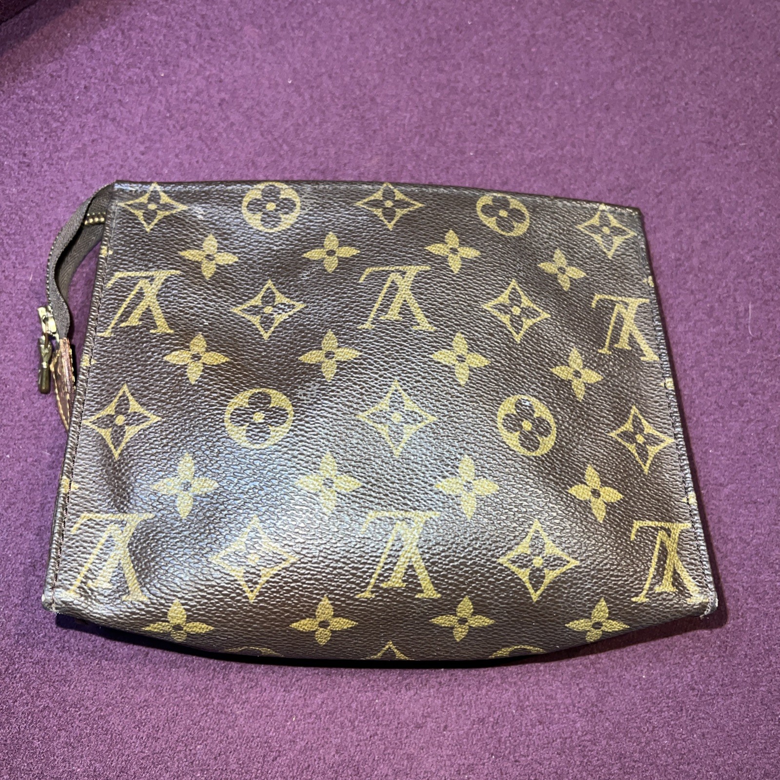 Louis Vuitton Vintage Monogram cosmetic pouch 7.5”
