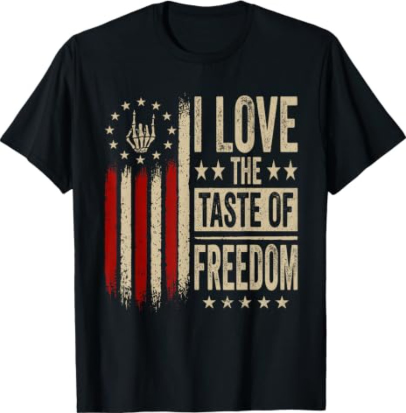 I Love The Taste of Freedom Couple Matching Patriotic Humor T-Shirt