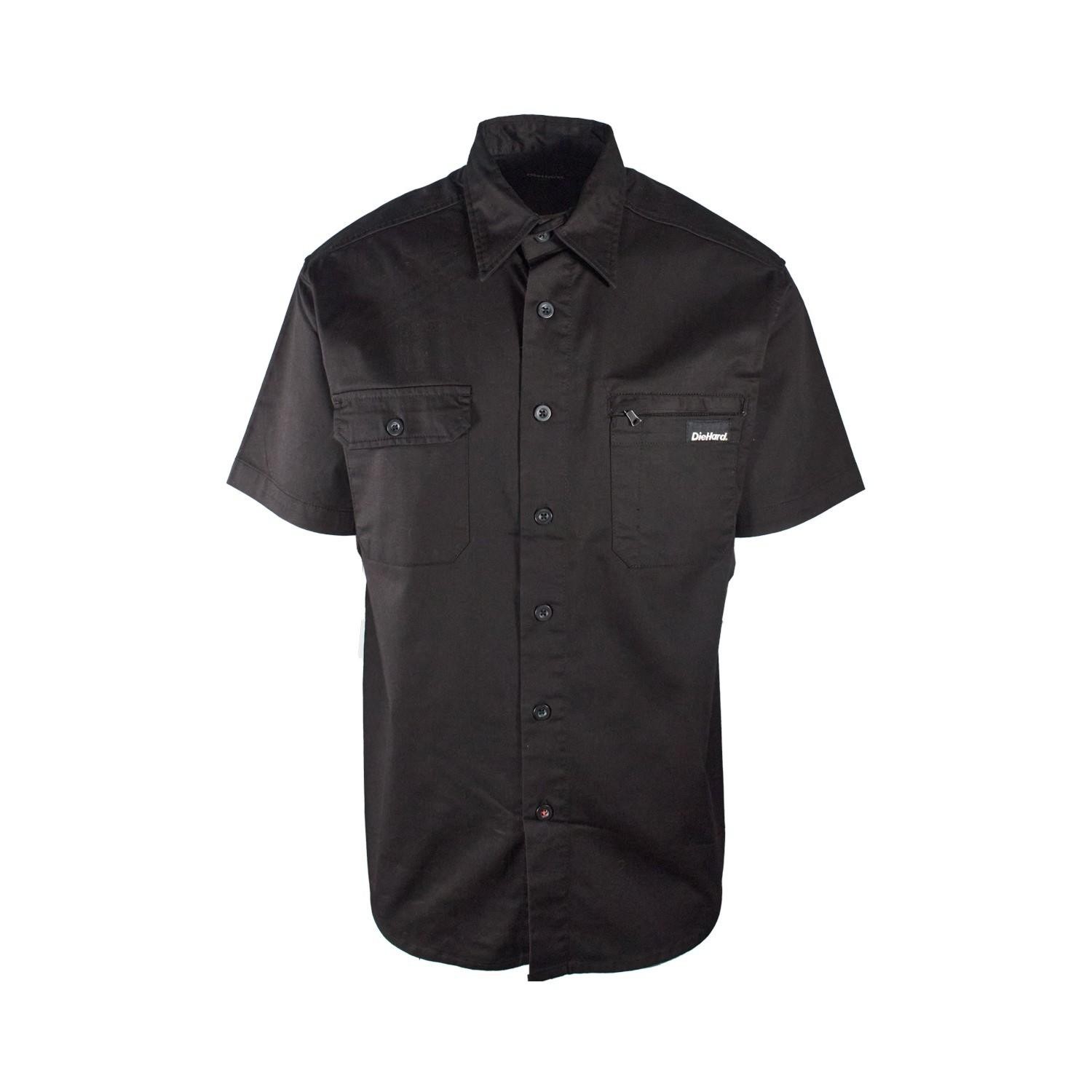 DieHard Men’s Shirt Work Twill Resists Short Sleeve Black, Navy, Grey