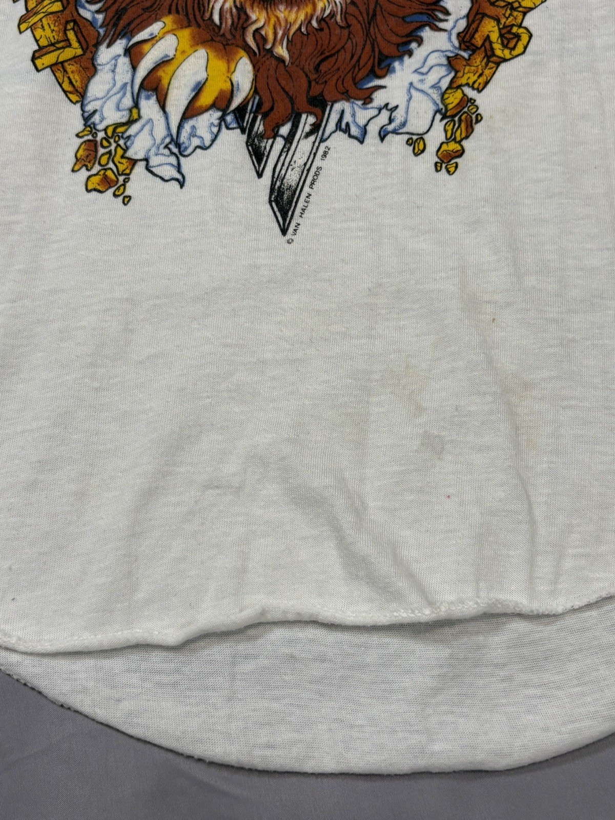 Vintage 1982 Van Halen Raglan Tour Shirt Lion Graphic Rock Tee Small