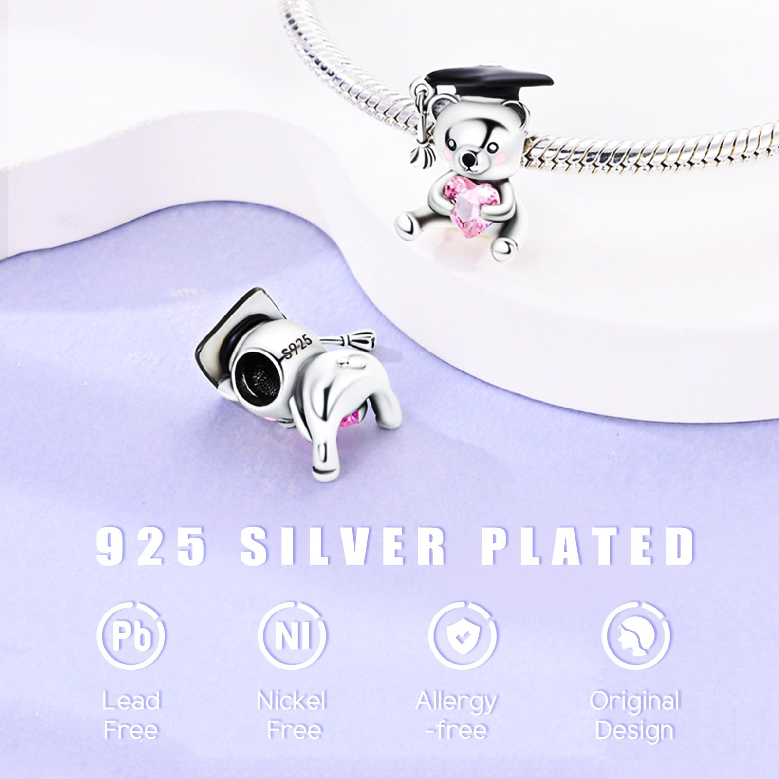NUJIFFY 925 Sterling Silver Charms Beads for Bracelets As show,