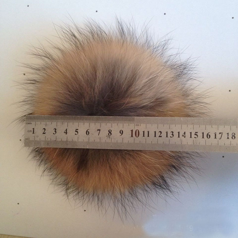 1PCS Real Raccoon Fur Pom Pom Ball for Mobile Strap Bag