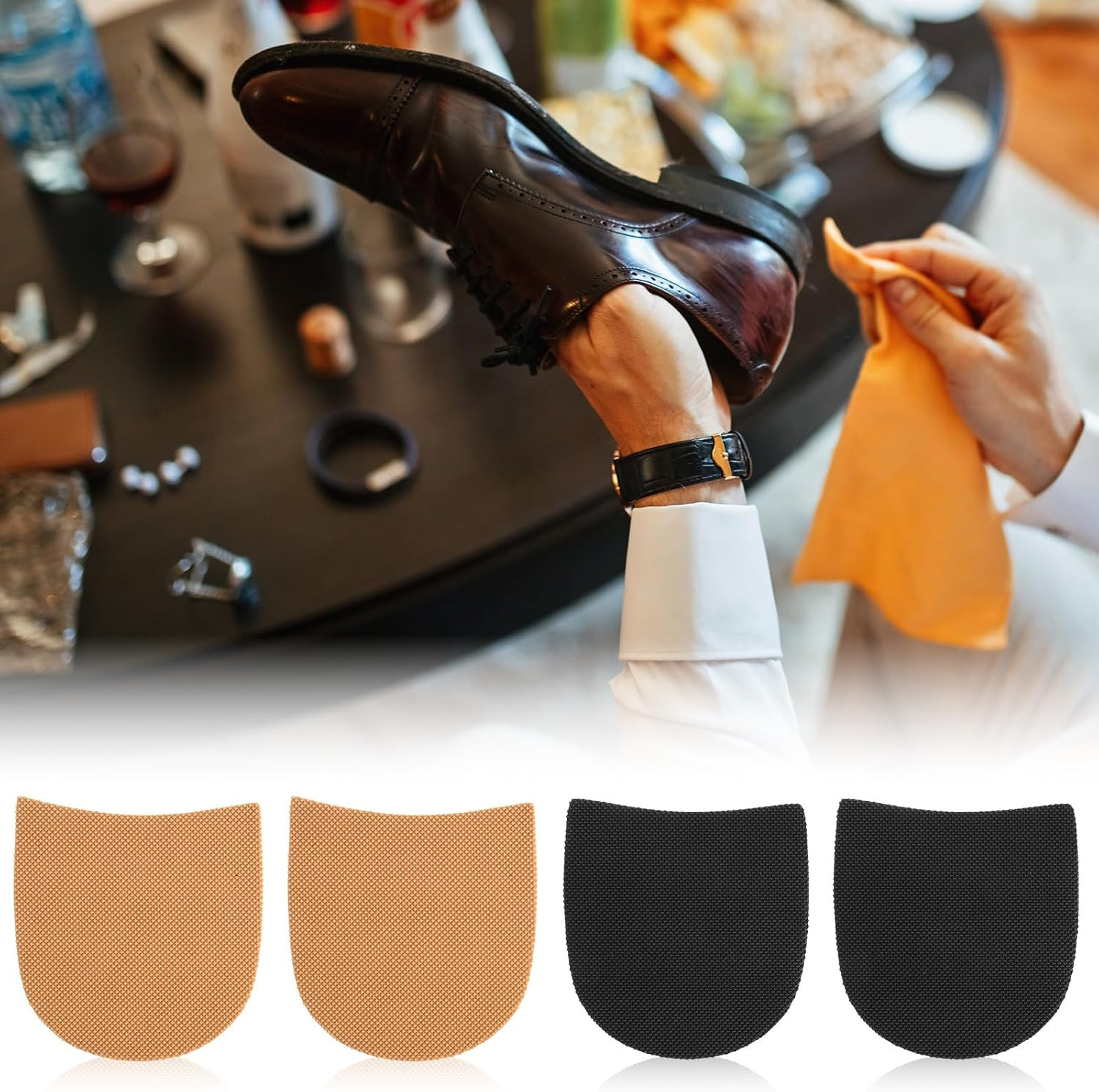 2 Pairs Shoe Repair Rubber Heels, Anti-Slip Shoe Heel Pads Boot Heel