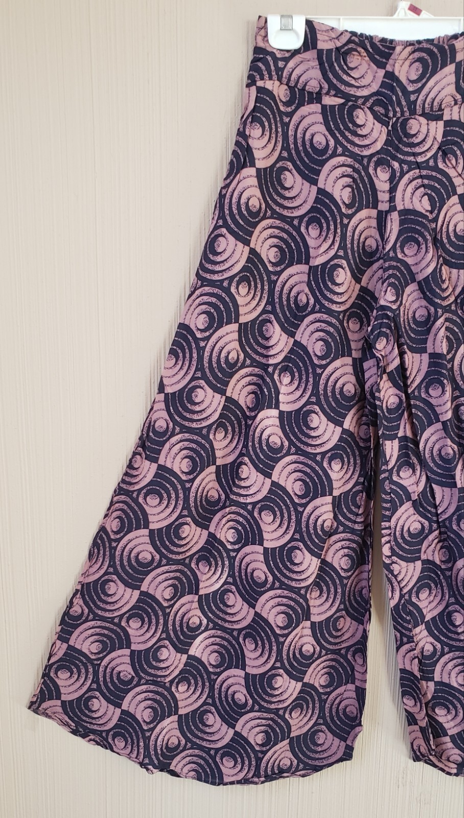 WIDE Leg FLARED Geo Print Pants Size XS/S Cotton Bohemian Boho Festival – NWOT