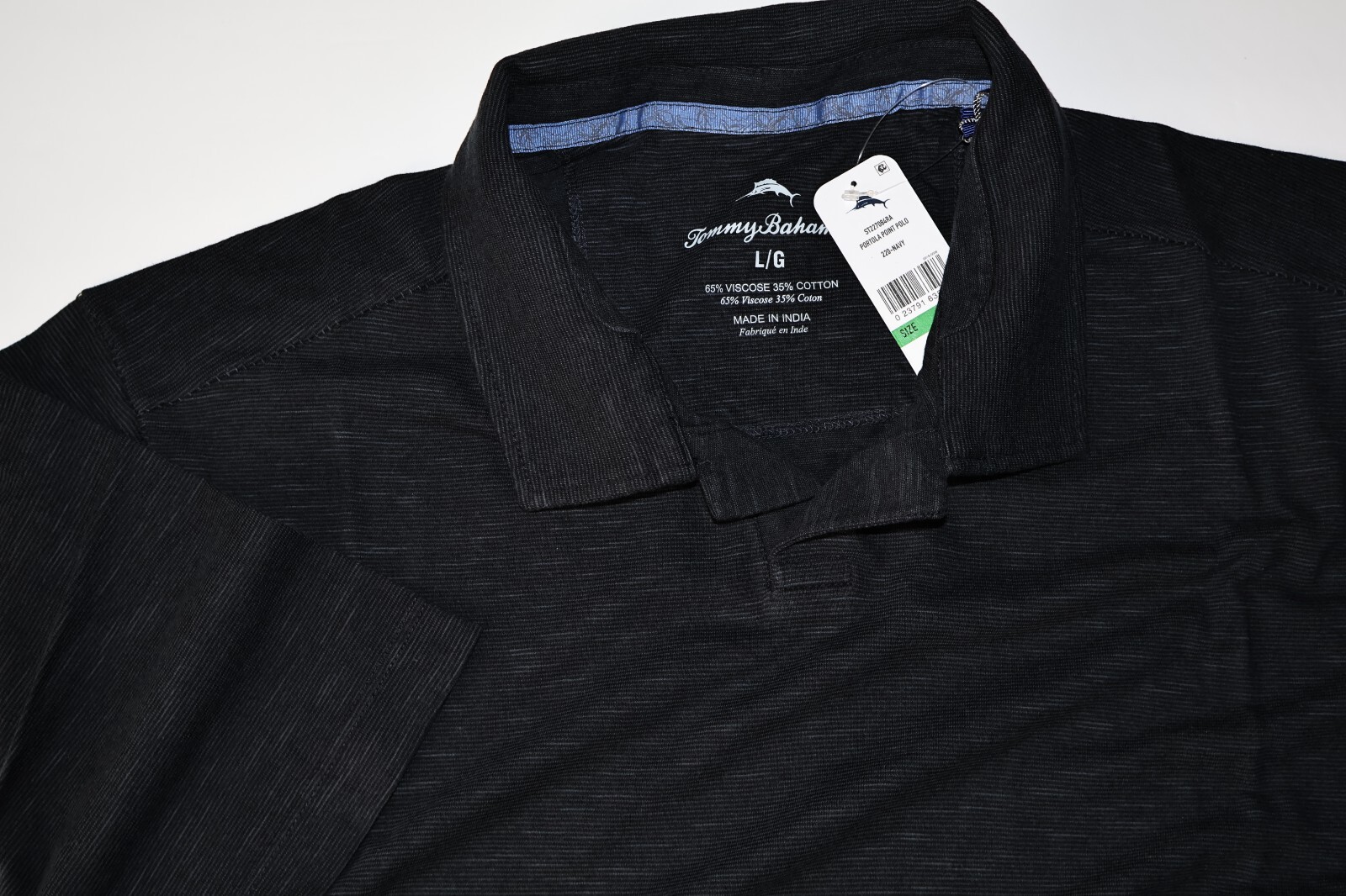 Tommy Bahama Polo Shirt Portola Point Solid Dark Navy Blue New SS Extra Large XL