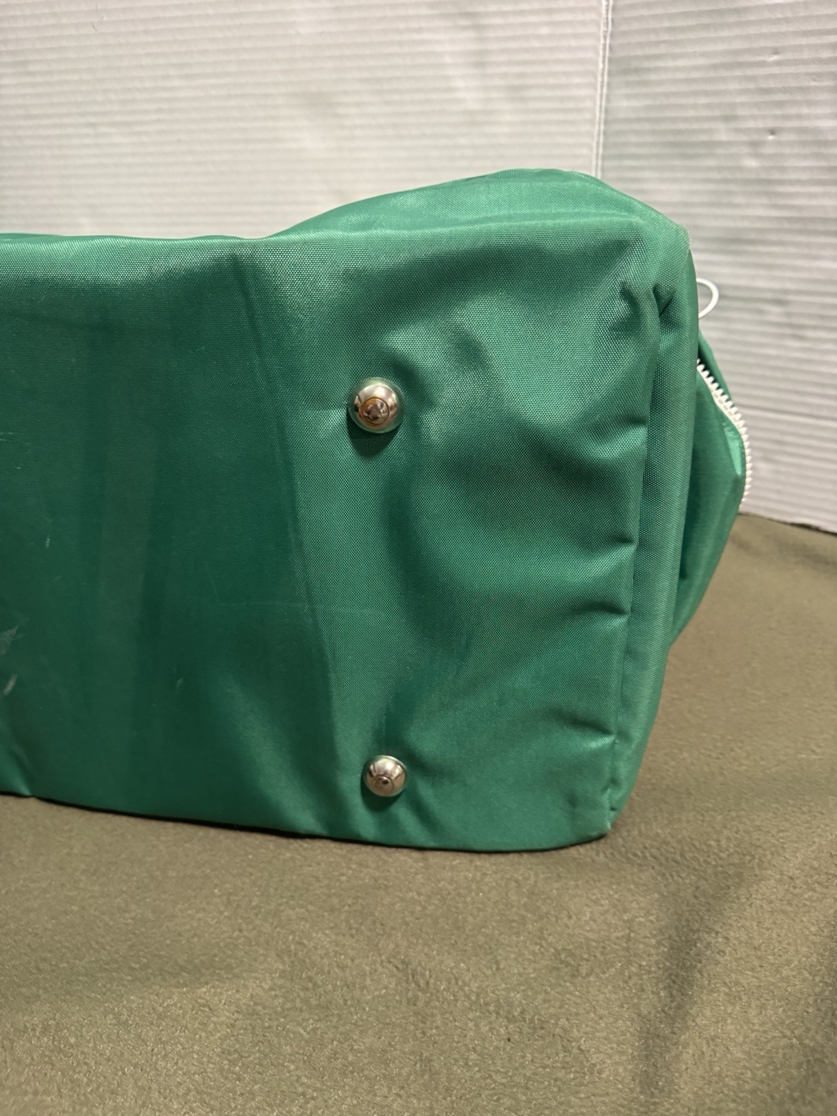 Vintage NYI Goldman Sachs Duffel Bag Green Retro Wall Street Gym Travel Rare